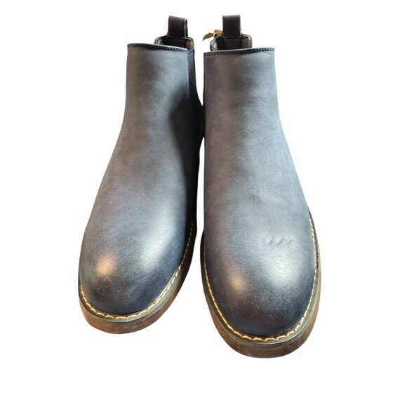 Men's Chelsea Slip On Ankle Boots Size 8 Leather Upper & Rubber Sole Black - Picture 2 of 8